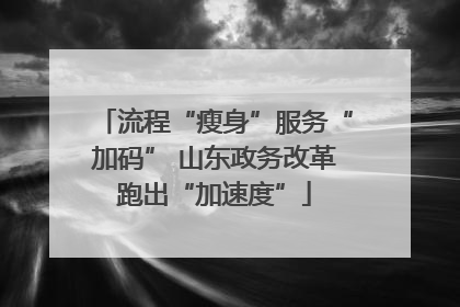 流程“瘦身”服务“加码” 山东政务改革跑出“加速度”