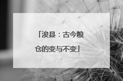 浚县：古今粮仓的变与不变