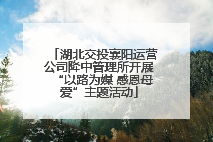 湖北交投襄阳运营公司隆中管理所开展“以路为媒 感恩母爱”主题活动