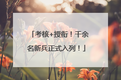 考核+授衔！千余名新兵正式入列！
