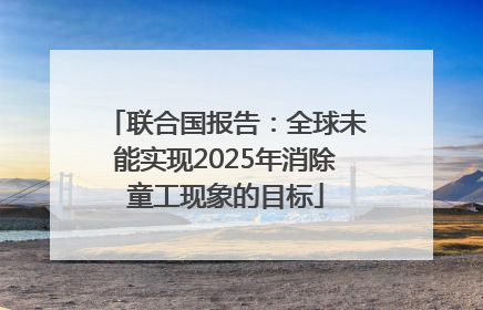 联合国报告：全球未能实现2025年消除童工现象的目标