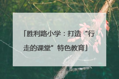 胜利路小学：打造“行走的课堂”特色教育