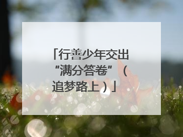 行善少年交出“满分答卷”（追梦路上）