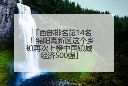 西部排名第14名！绵阳高新区这个乡镇再次上榜中国镇域经济500强