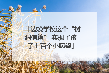 边境学校这个“树洞信箱” 实现了孩子上百个小愿望