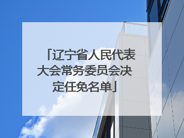 辽宁省人民代表大会常务委员会决定任免名单