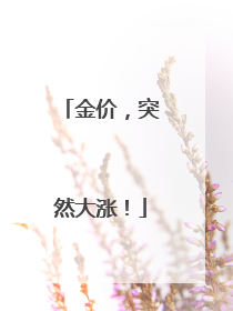 金价，突然大涨！