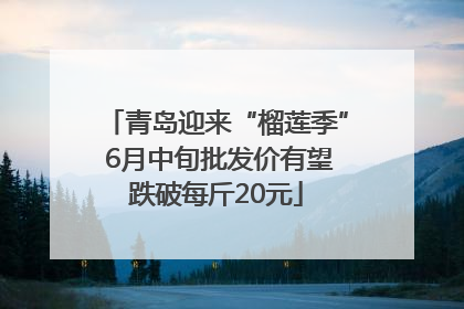 青岛迎来“榴莲季” 6月中旬批发价有望跌破每斤20元