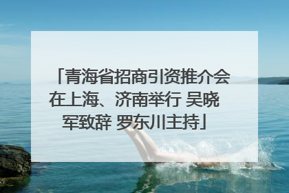 青海省招商引资推介会在上海、济南举行 吴晓军致辞 罗东川主持