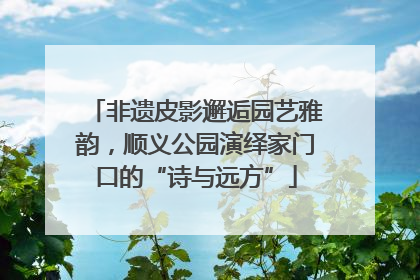 非遗皮影邂逅园艺雅韵，顺义公园演绎家门口的“诗与远方”