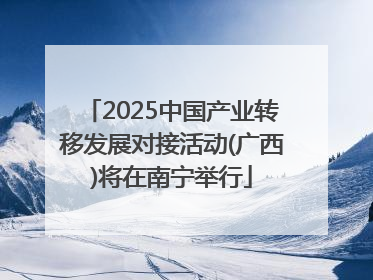 2025中国产业转移发展对接活动(广西)将在南宁举行