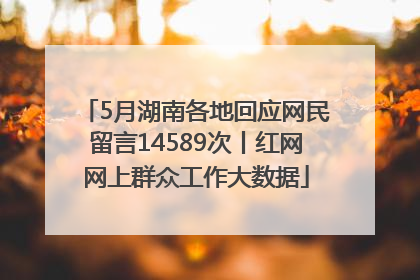 5月湖南各地回应网民留言14589次丨红网网上群众工作大数据